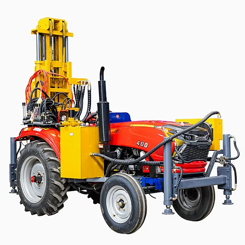 Dráttarvélarfestur pneumatic vatnsbrunnur borunarbúnaður